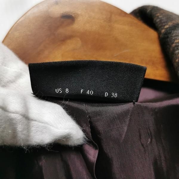 wnc アクリス AKRIS ジャケット ボーダー 40 茶系 黒 紫 グレー