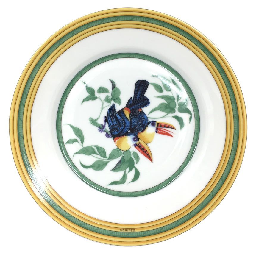 A1202-8/HERMES/エルメス トゥカン/陶器キャンドル/グリーン 鳥/ A1202-8/HERMES/エルメス トゥカン/陶器キャンドル/グリーン 鳥