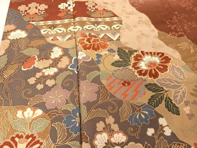 平和屋着物○英王室献上友禅作家 木下勝功 訪問着 刺繍 御所車鼓