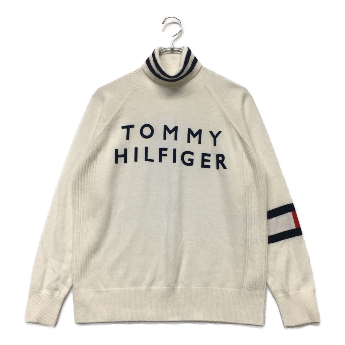 中古 レディース トミーヒルフィガーゴルフ TOMMY HILFIGER GOLF セーター LL ホワイト 白 タートルネックニット