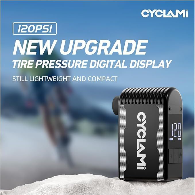 【即日発送】CYCLAMI モニター付き電動ポンプ 空気入れ 自転車 CYCLAMI小型 自転車 空気入れ 携帯 電動空気入れ 電動 軽量 自動