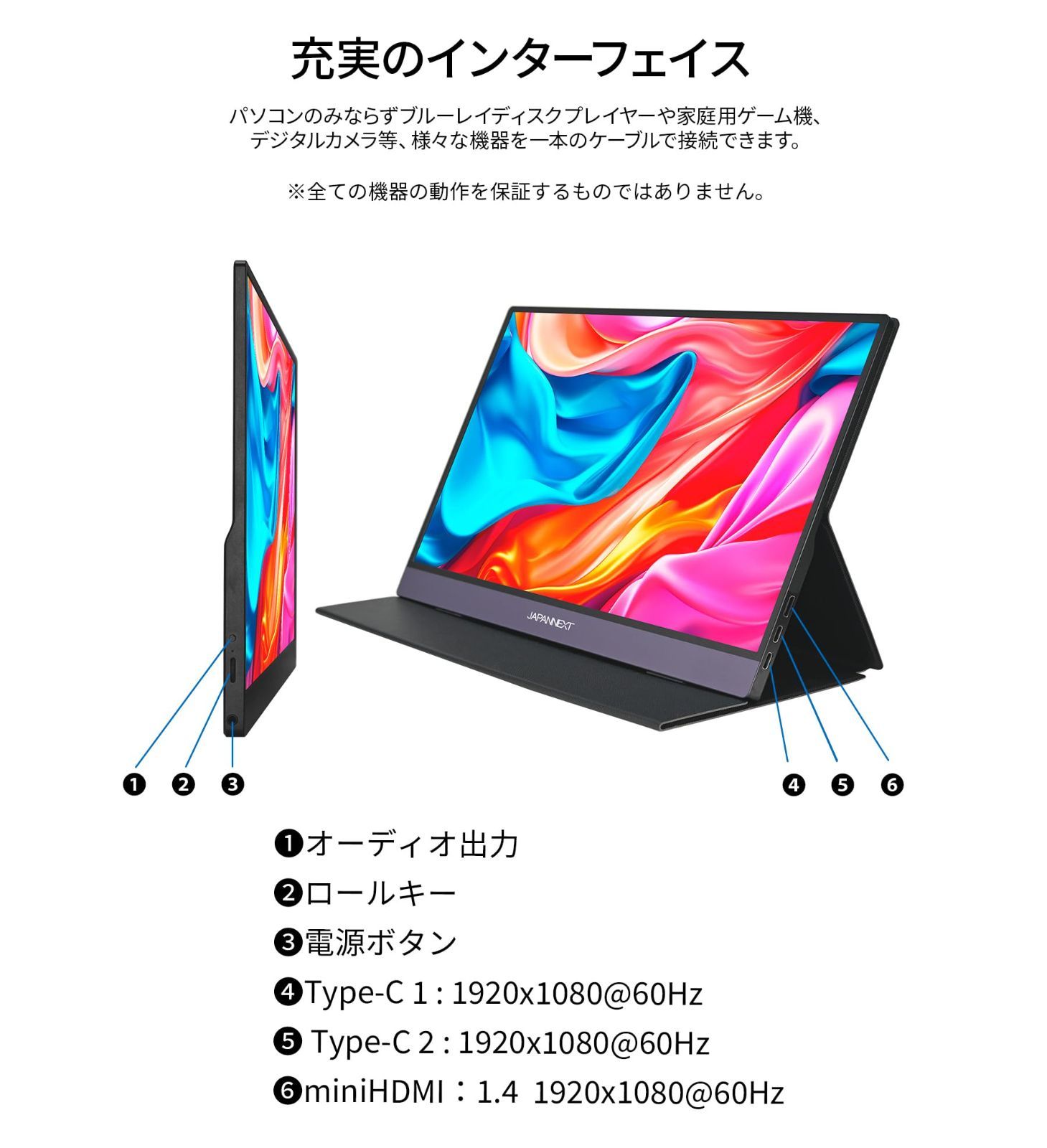 15.6型モバイルモニター JN-MD-IPS1564FHDR - ディスプレイ・モニター本体