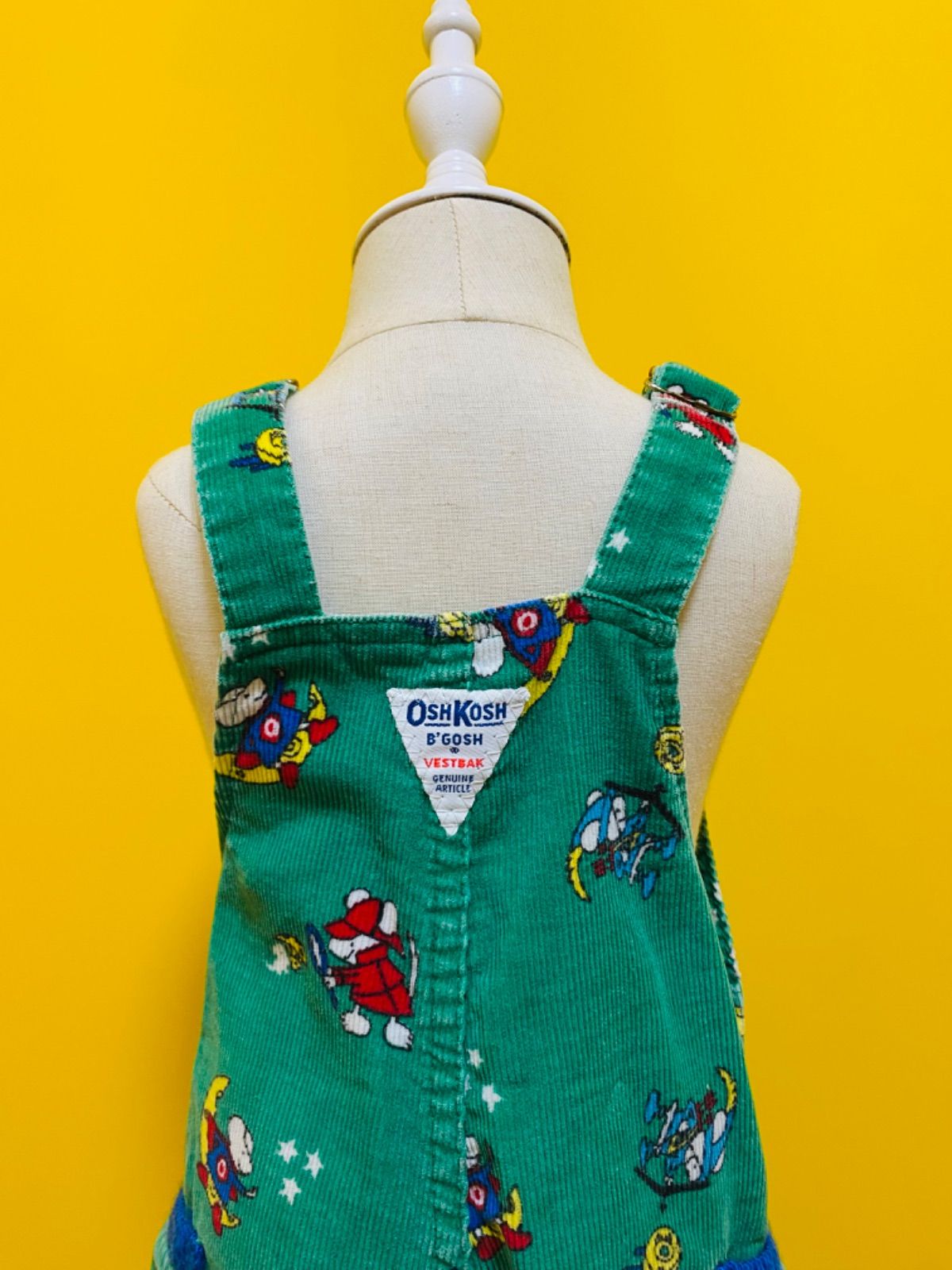 ヴィンテージ　OSHKOSH　緑　コーデュロイ　オーバーオール Size 100】 vintage オシュコシュ ネズミ コーデュロイ