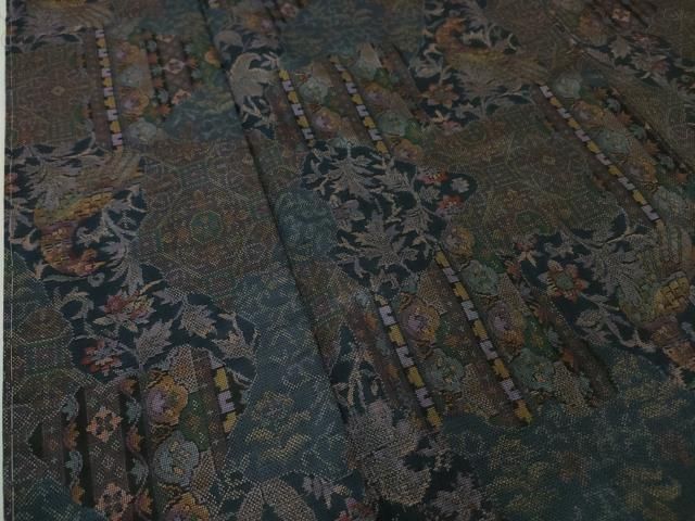 平和屋本店□極上 都喜ヱ門 本場大島紬 色泥染 風流更紗 藤絹織物謹製