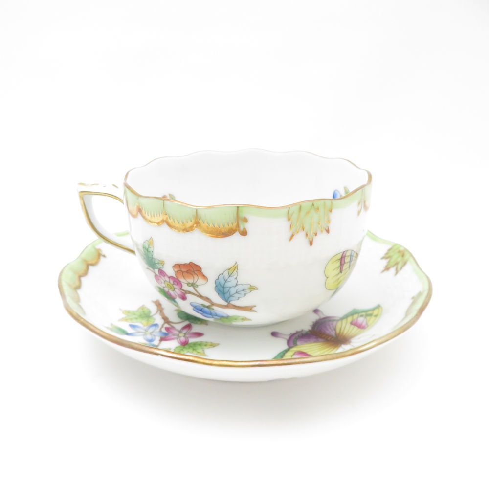 Herend ヘレンド VBO ヴィクトリアブーケ ティーカップ＆ソーサー 花 フラワー 蝶 バタフライ