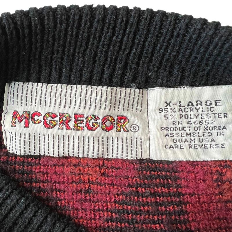 90s McGREGOR 総柄 アクリル ニット セーター XL / 90年代 オールド 