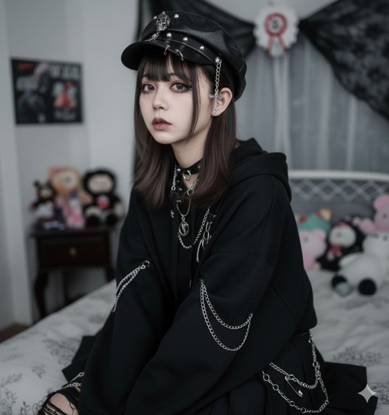 キャスケット スカル クロス 十字架 キャップ レザー 革 ベレー帽