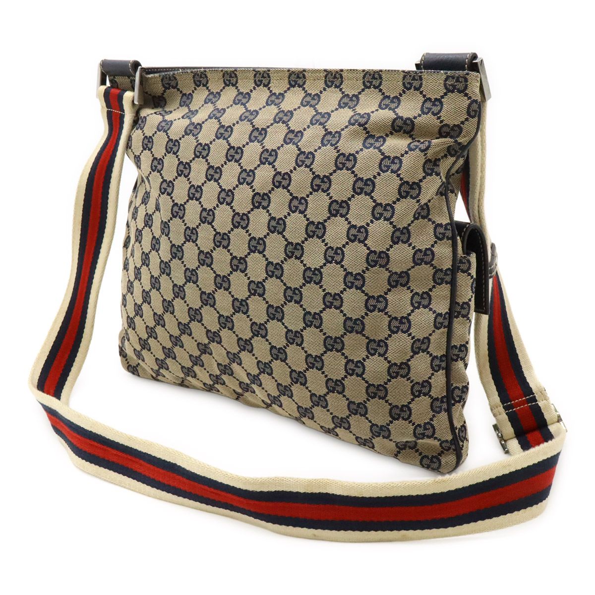 希少✨GUCCI ハンドバッグ　GGキャンバス　シェリーライン　レザー　肩掛け 希少 グッチ シェリーライン GG キャンバス レザー ショルダー
