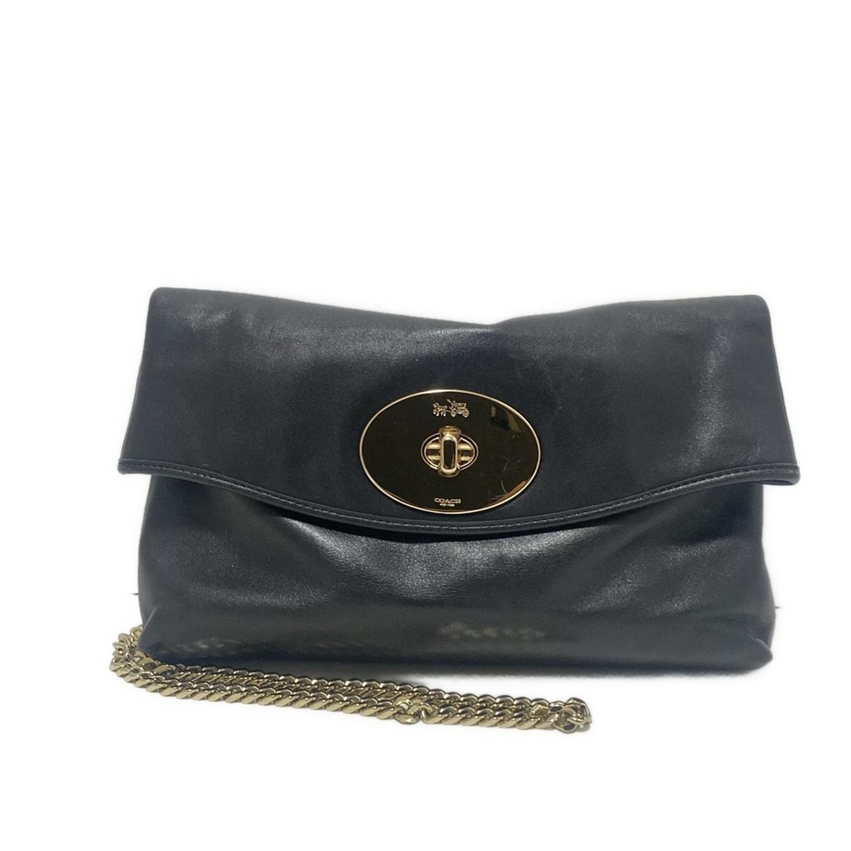 COACH(コーチ) ショルダーバッグ - 33568 黒×ゴールド チェーン