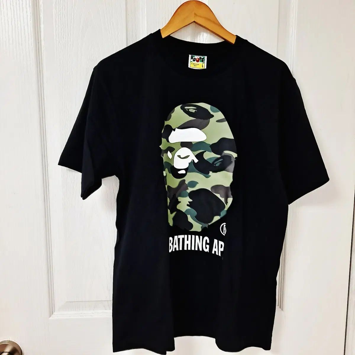 L A BATHING APE アベイシングエイプ カモフラ ビッグヘッド ロゴ 半袖