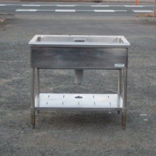 サンウェーブ 業務用 ステンレス 1槽 シンク W90 D60 H81cm 厨房 槽内寸W810D454深260mm バックガードなし