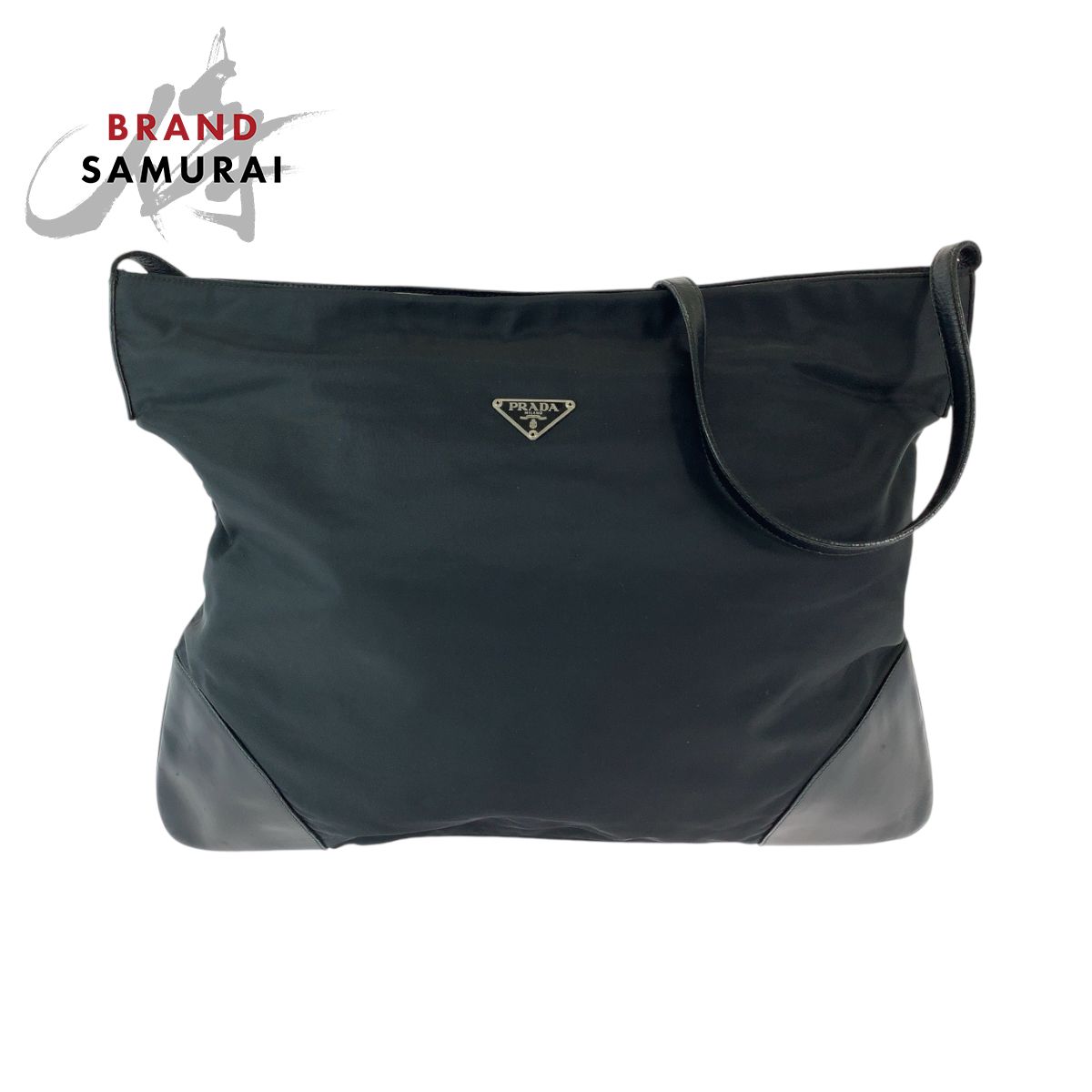 PRADA プラダ テスート 三角ロゴプレート ブラック 黒 ナイロン ショルダーバッグ メッセンジャーバッグ メンズ 408748