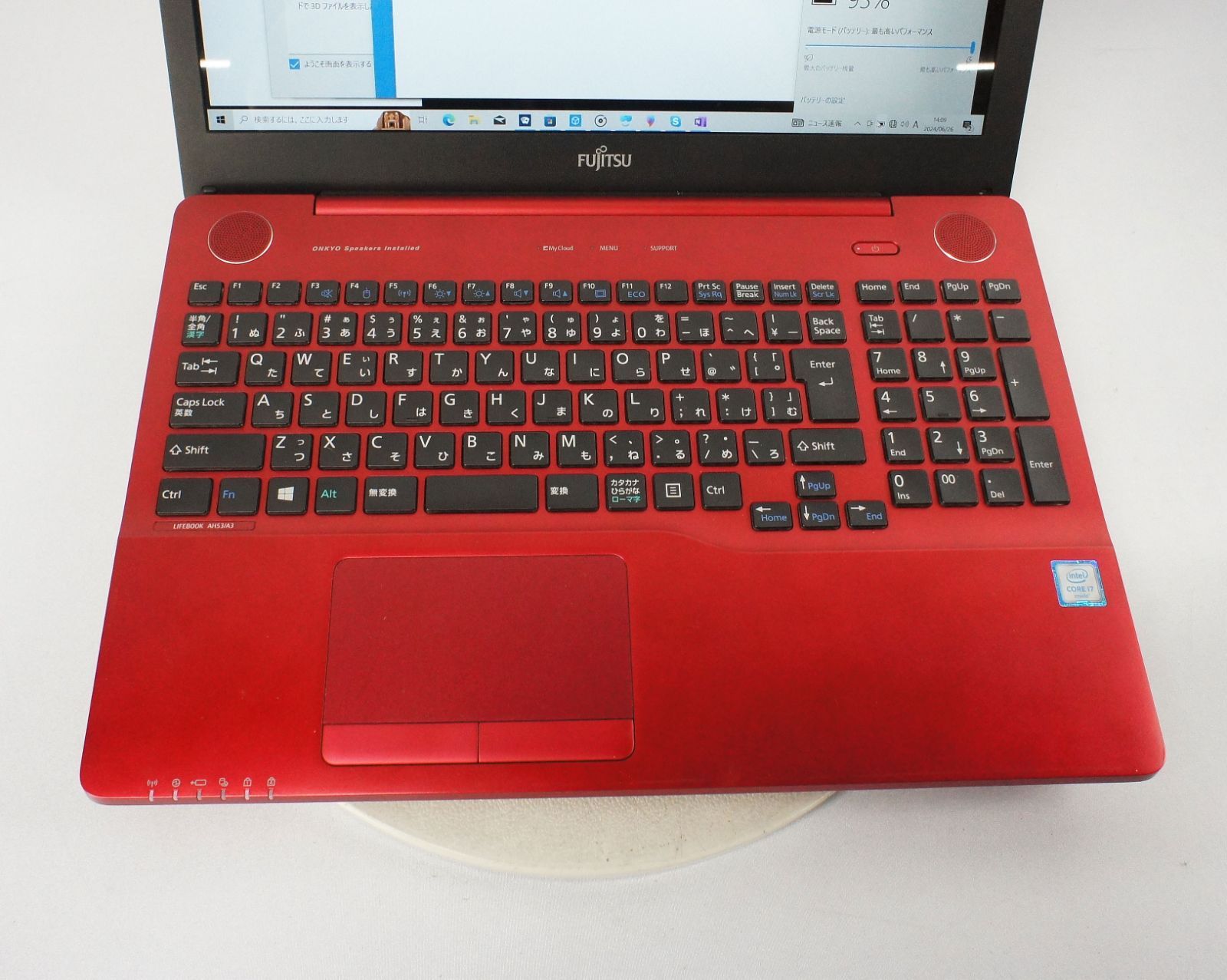 15.6インチ 富士通 LIFEBOOK AH53/A3 FMVA53A3RG/Core i7 6700HQ 2.6GHz/メモリ16GB/SSD500GB/Windows10 ノート PC パソコン テンキー fujitsu レッド M-R062601