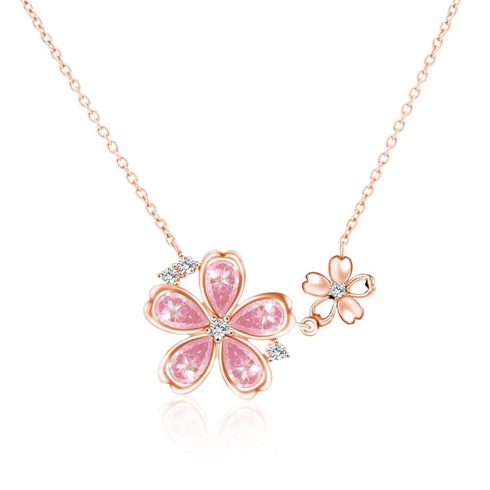 【在庫処分】シルバー925 ネックレス ネックレス 人気 ネックレス 女性 ネックレス アクセサリー 金属アレルギー対応 プレゼント ペンダント ネックレス 「桜の姫」 ジュエリー 上質ジルコニア 母の日 レディース お誕生日 Naniwaai 4,504円