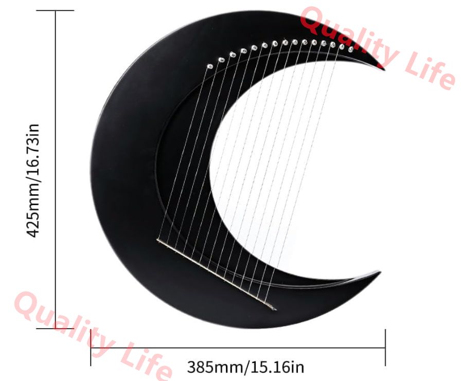 アイテム最大70％オフ！ 15弦リラハープ 子供と大人のためのCトーンムーンリラハープ スタンド付き木製楽器 木の色-スタンド付き 【史上最も激安!】