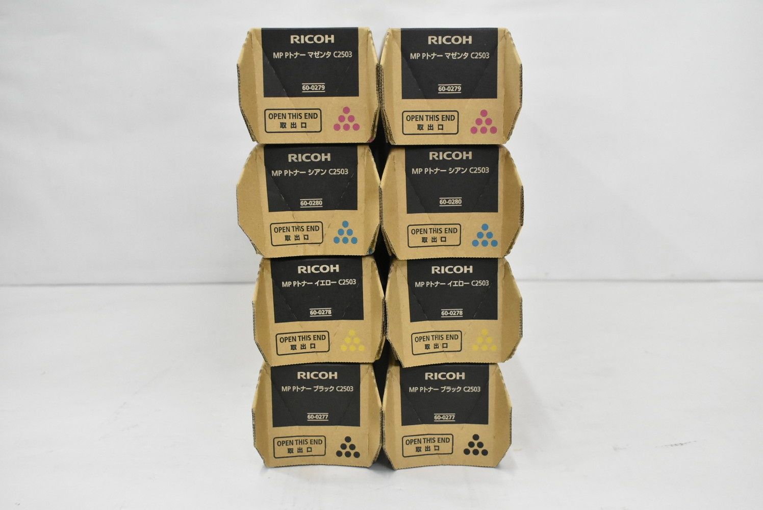 ♥ RICOH 純正 トナー C2503 4色8本 シアン マゼンタ イエロー ブラック×各2 リコー ITZZ9E8DNOHC-D-S12-byebye