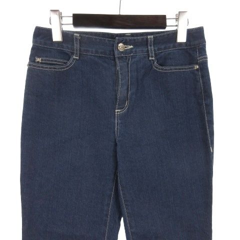 【美品】TO BE CHIC スパンコール　リボン付きデニム　大きいサイズ トゥービーシック TO BE CHIC クロップド デニム パンツ