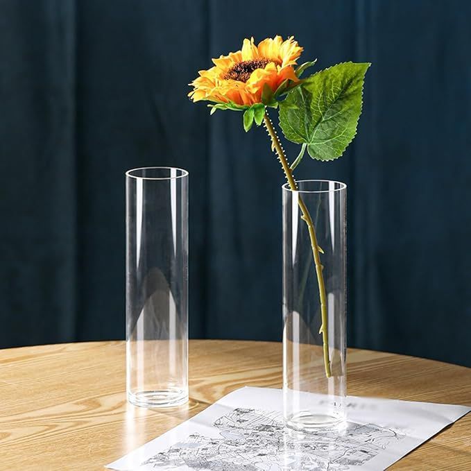 花瓶    ガラス   円柱   フラワーベースシンプル北欧透明花器生け花クリア ガラス 花瓶 花器フラワーベース クリア 大 29cm 透明 北欧