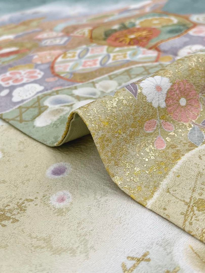 十日町友禅 訪問着 金駒 金彩 株式会社はぶき 紋意匠 正絹 X492 十日町友禅 訪問着 金駒 金彩 株式会社はぶき 紋意匠 正絹 X492 - メルカリ