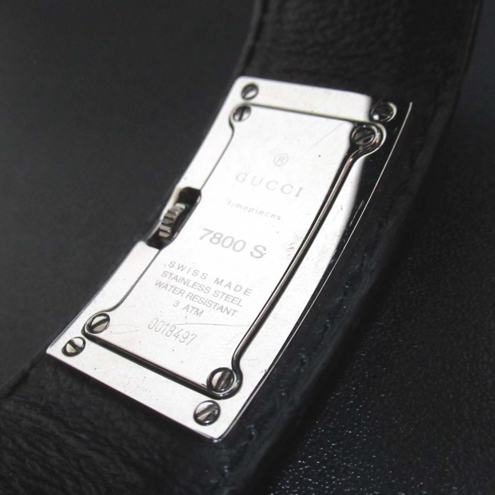 美品 GUCCI グッチ クォーツ 2針式 クロコダイルレザー バングル