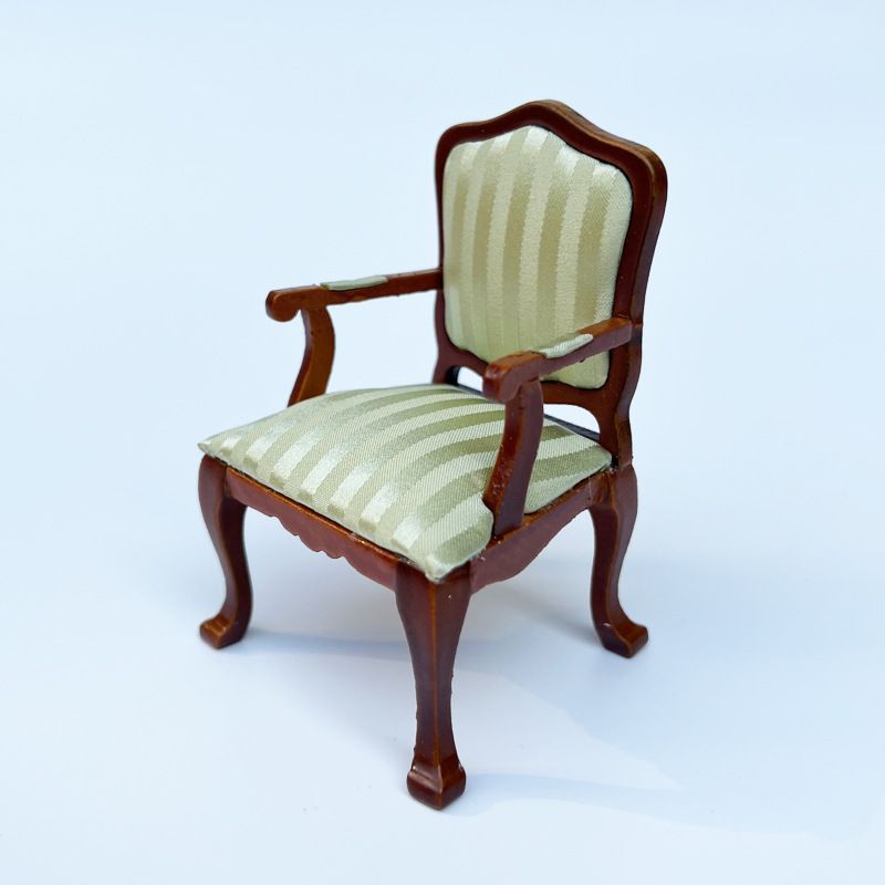木製 サテン張り 椅子 いす ドールハウス ミニチュア ミニチュア雑貨 木 ドールハウスパーツ 12/1 6/1 30036