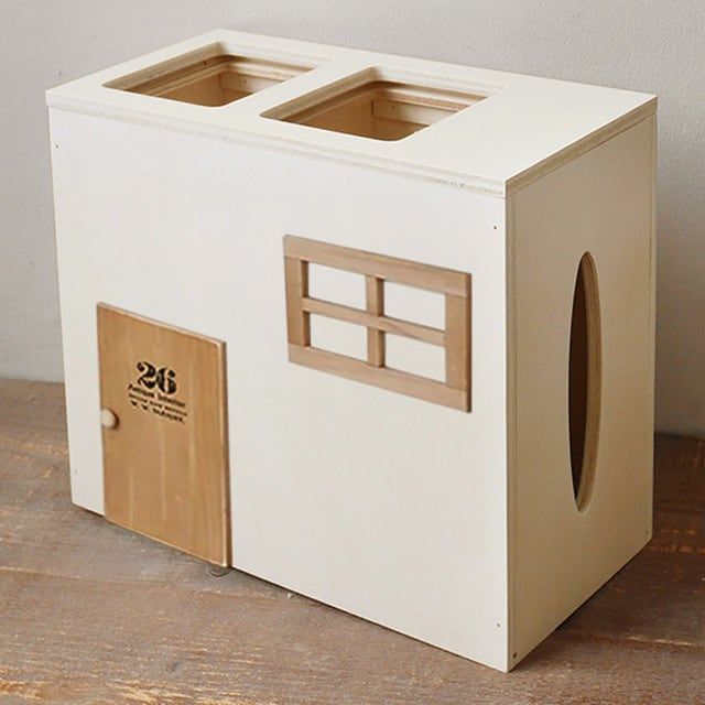 4L×2】分別 ゴミ箱＆ティッシュケース おうち No.1582-DM