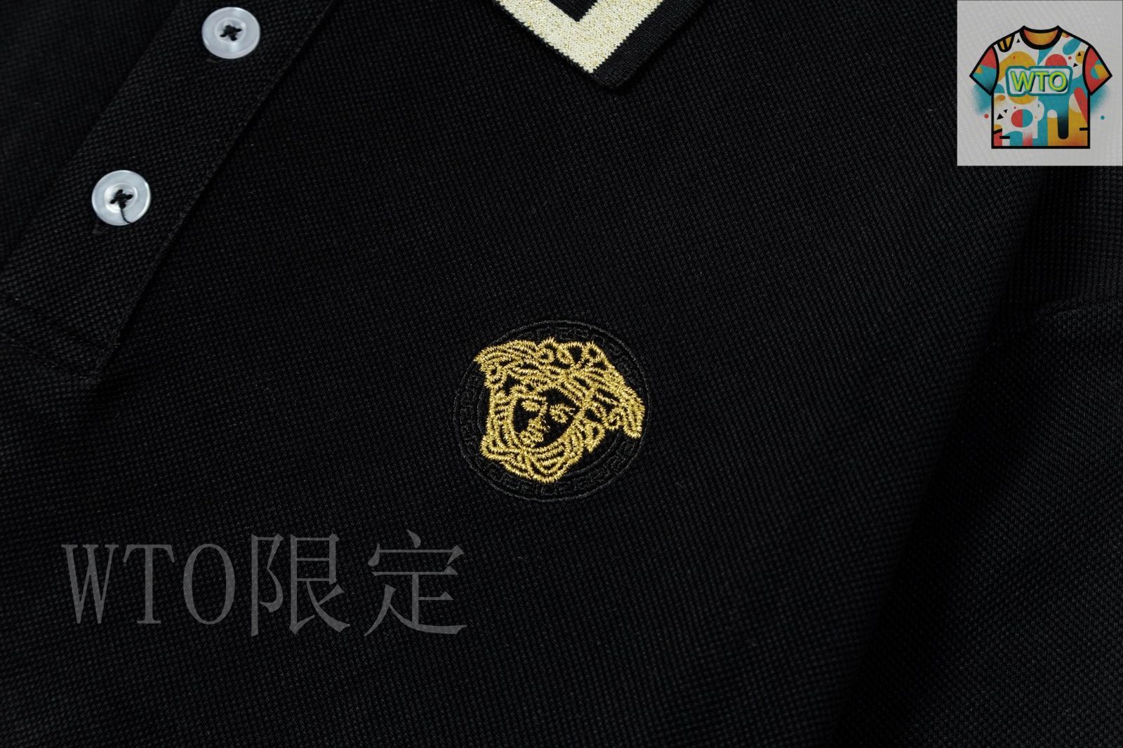 今日特価】VERSACE 2025 メドゥーサ刺繍 ポロシャツ-3 - メルカリ