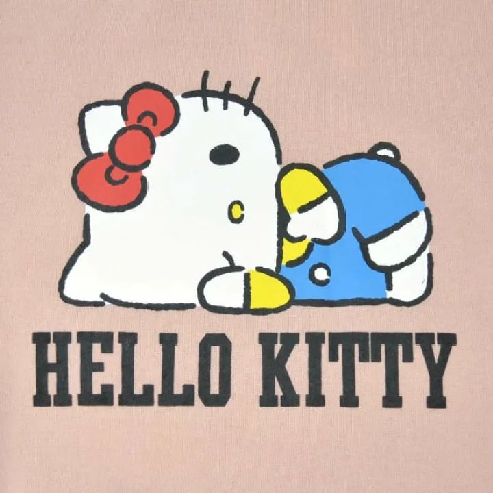 キティちゃん耳付きプリント上下セットアップ キティちゃん耳付きプリント上下セットアップ