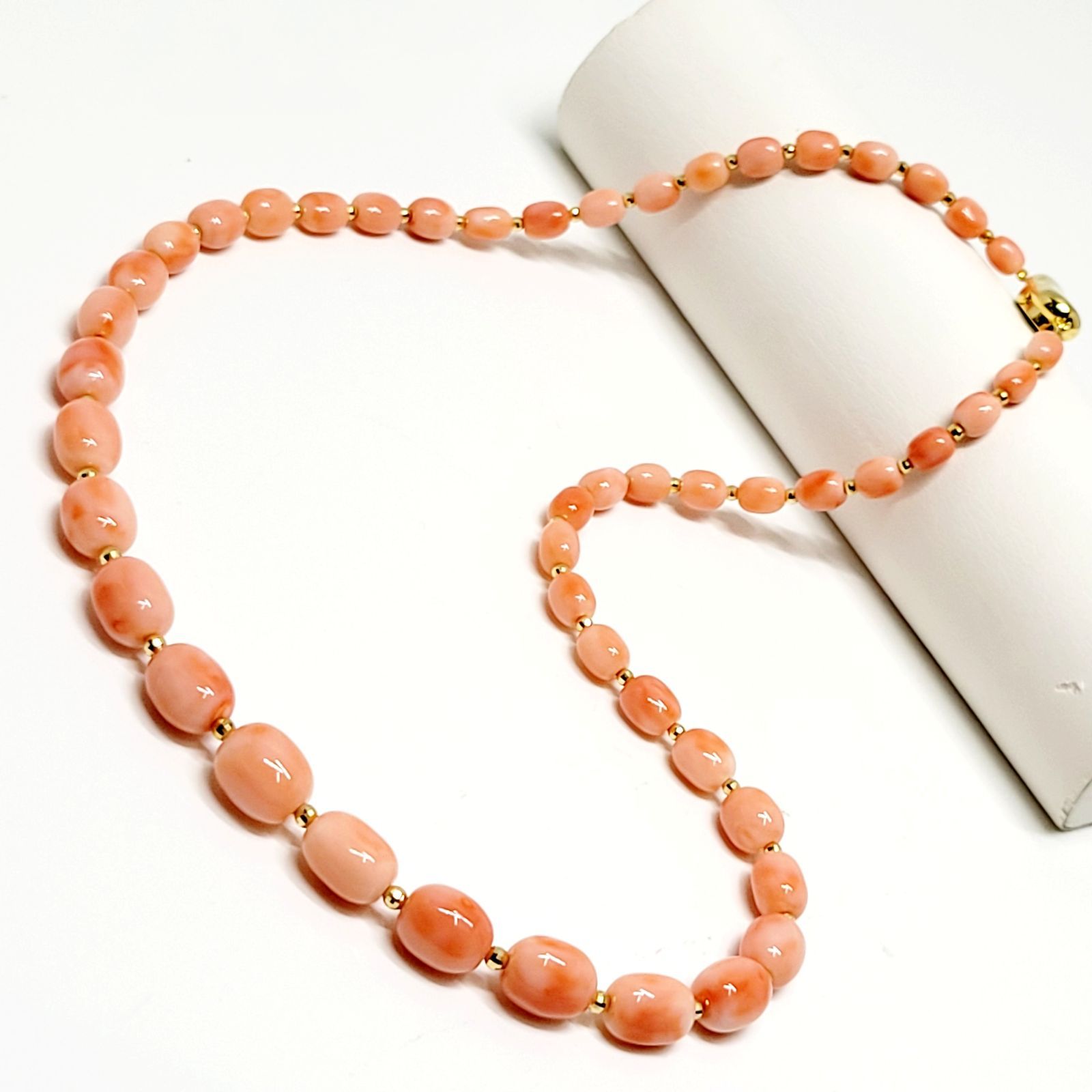 ☆珊瑚ネックレス☆深海ガーネ珊瑚ネックレス☆深海ガーネ珊瑚☆K18