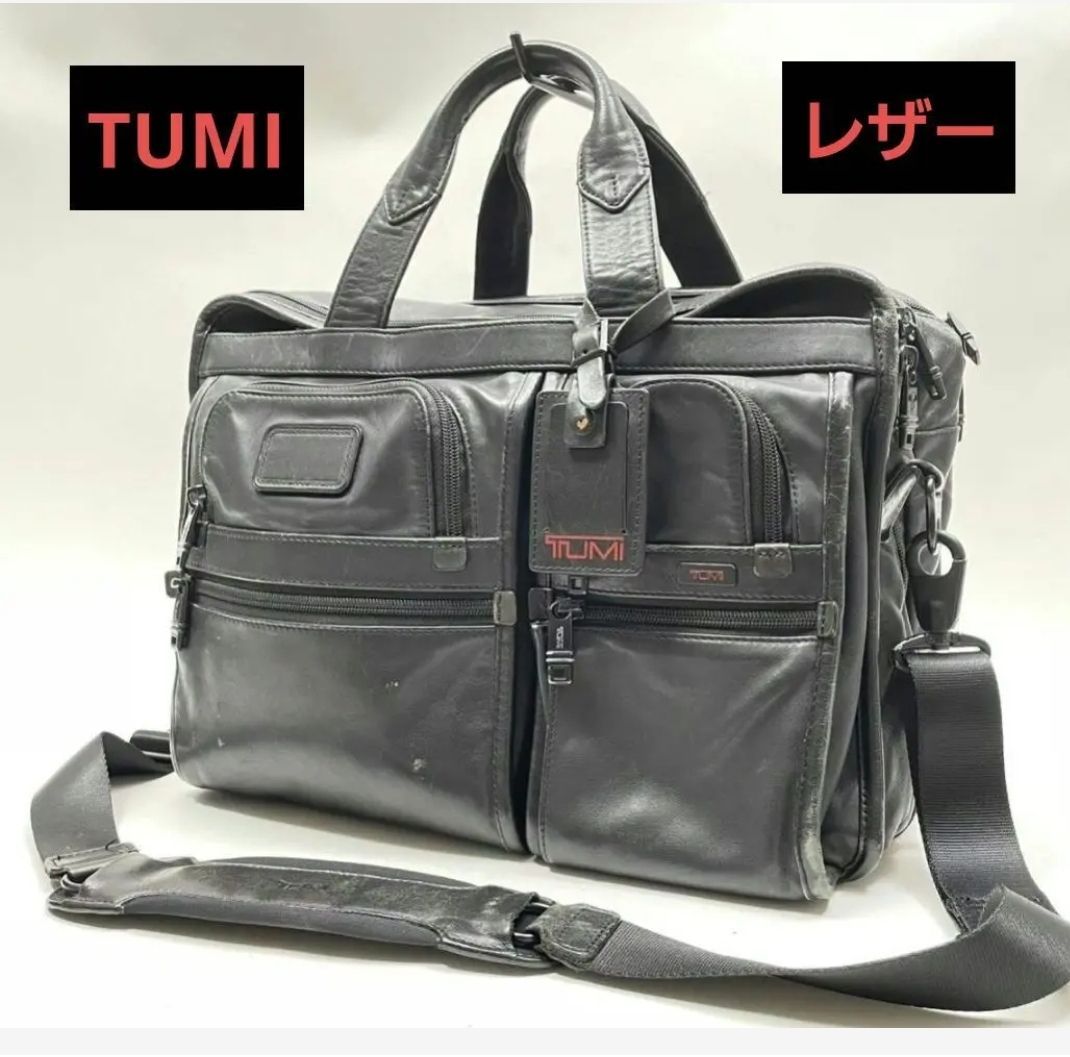 良品】TUMI トゥミ 96141DH ビジネスバッグ レザー ブラック - メルカリ