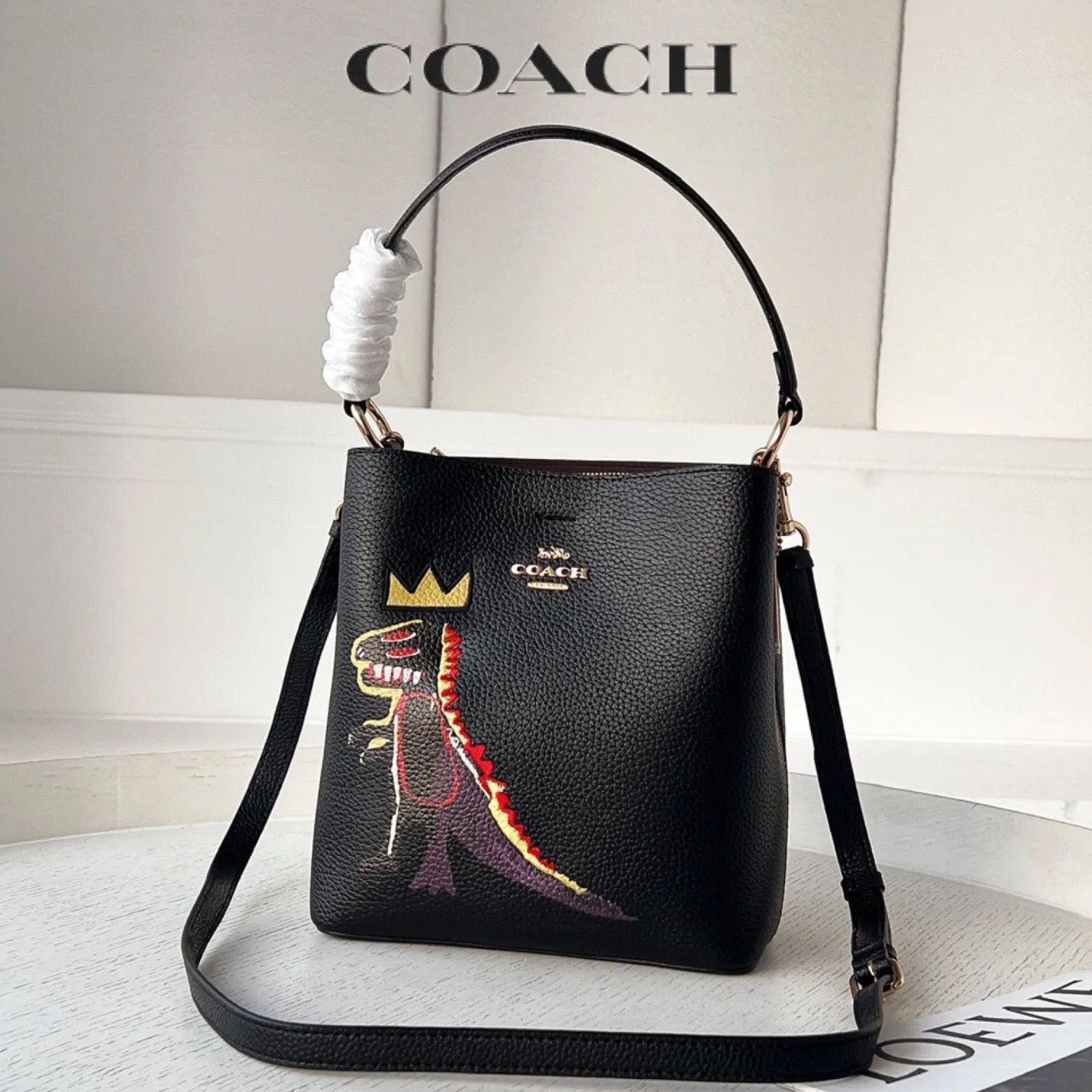 COACH C6073 バスキアコラボ 2WAY 恐竜プリント ハンドバッグ トートバッグ ショルダーバッグ クロスボディー - メルカリ