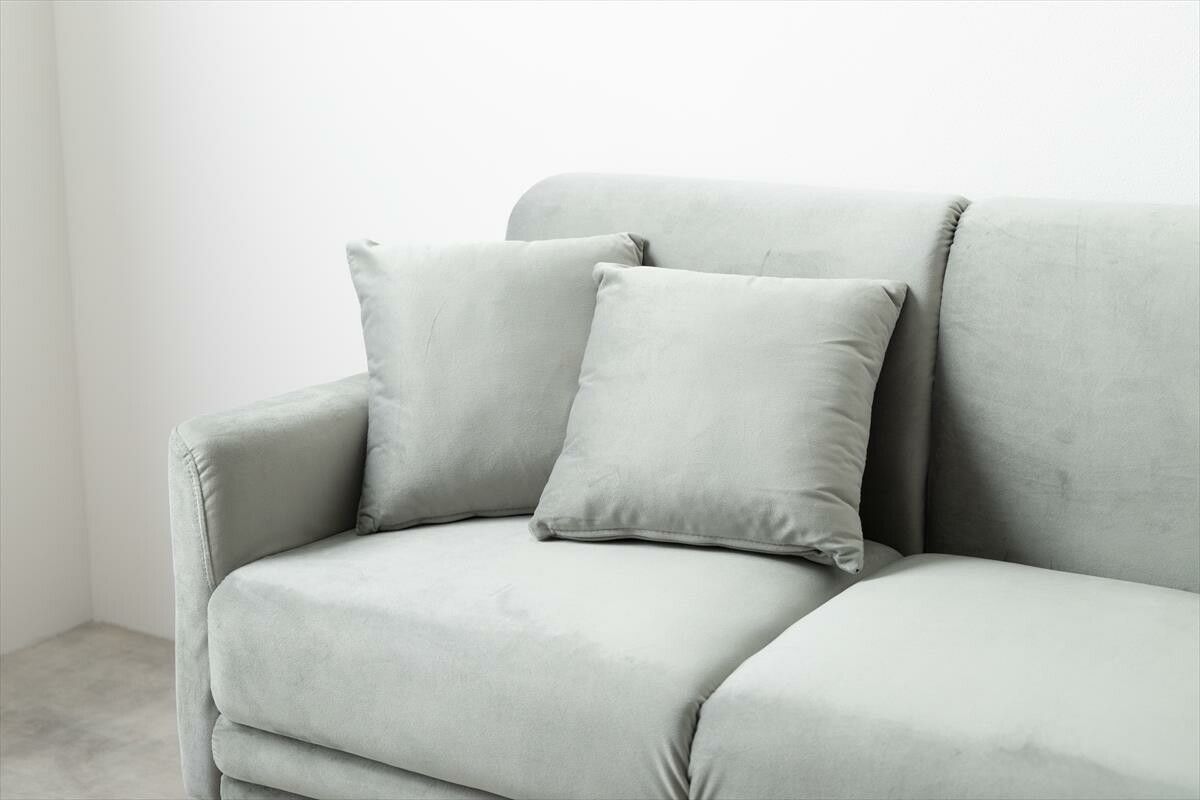 3人掛け ソファ フィナ ファブリック フルカバーリング クッション2個