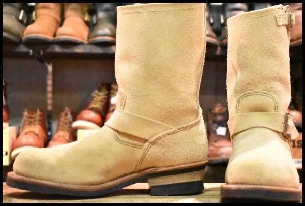 8D 10年 レッドウィング 8268 スエード エンジニア ホーソーンアビレーンラフアウト スチールトゥ ブーツ redwing HOPESMORE FE074