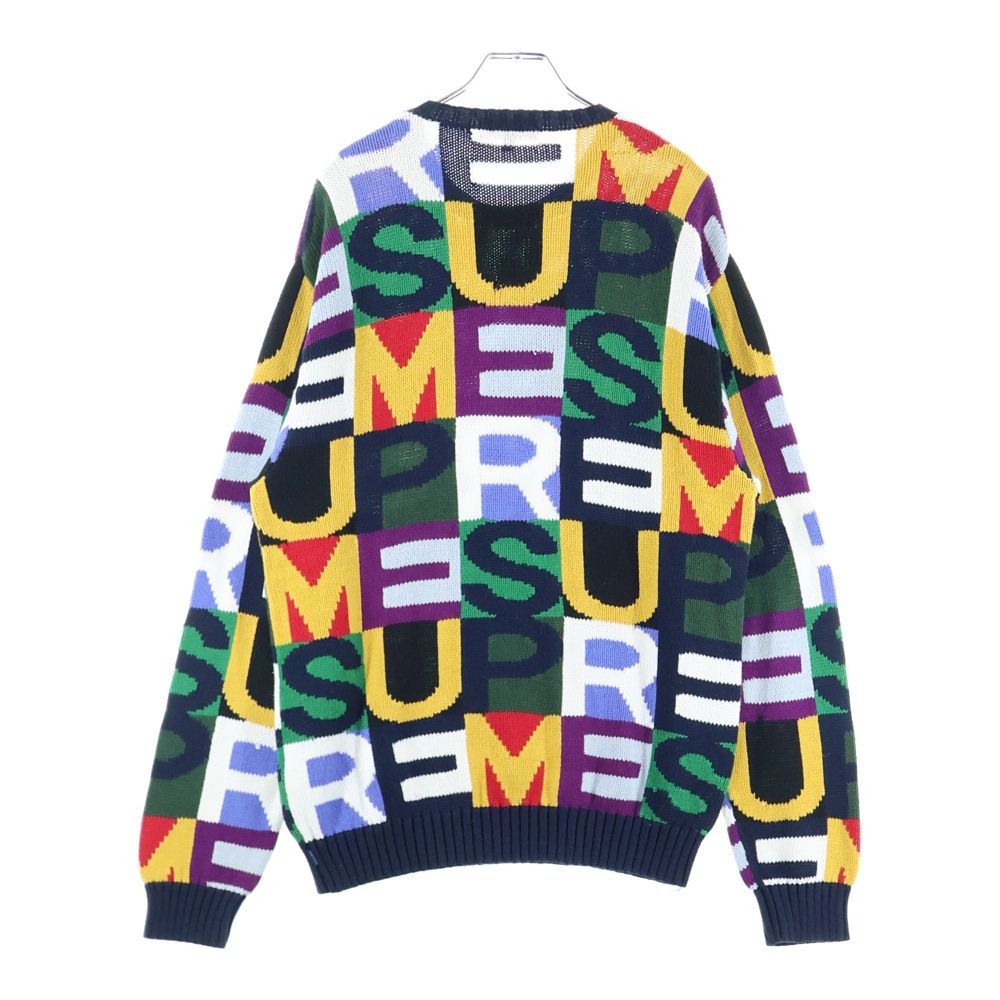 SUPREME シュプリーム 18AW Big Letters Sweater ビッグレター クルーネックニットセーター マルチ
