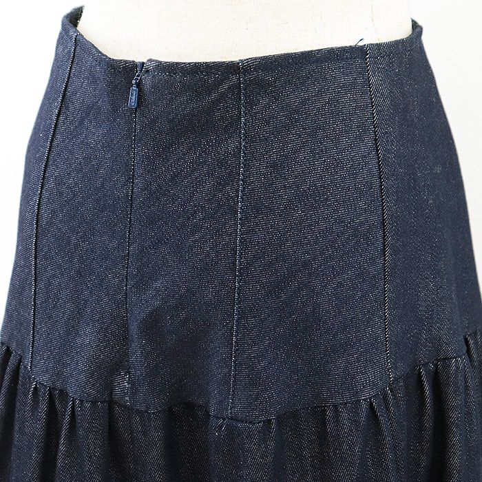 美品】Chloe クロエ スカート ティアード デニム ギャザー Aライン  