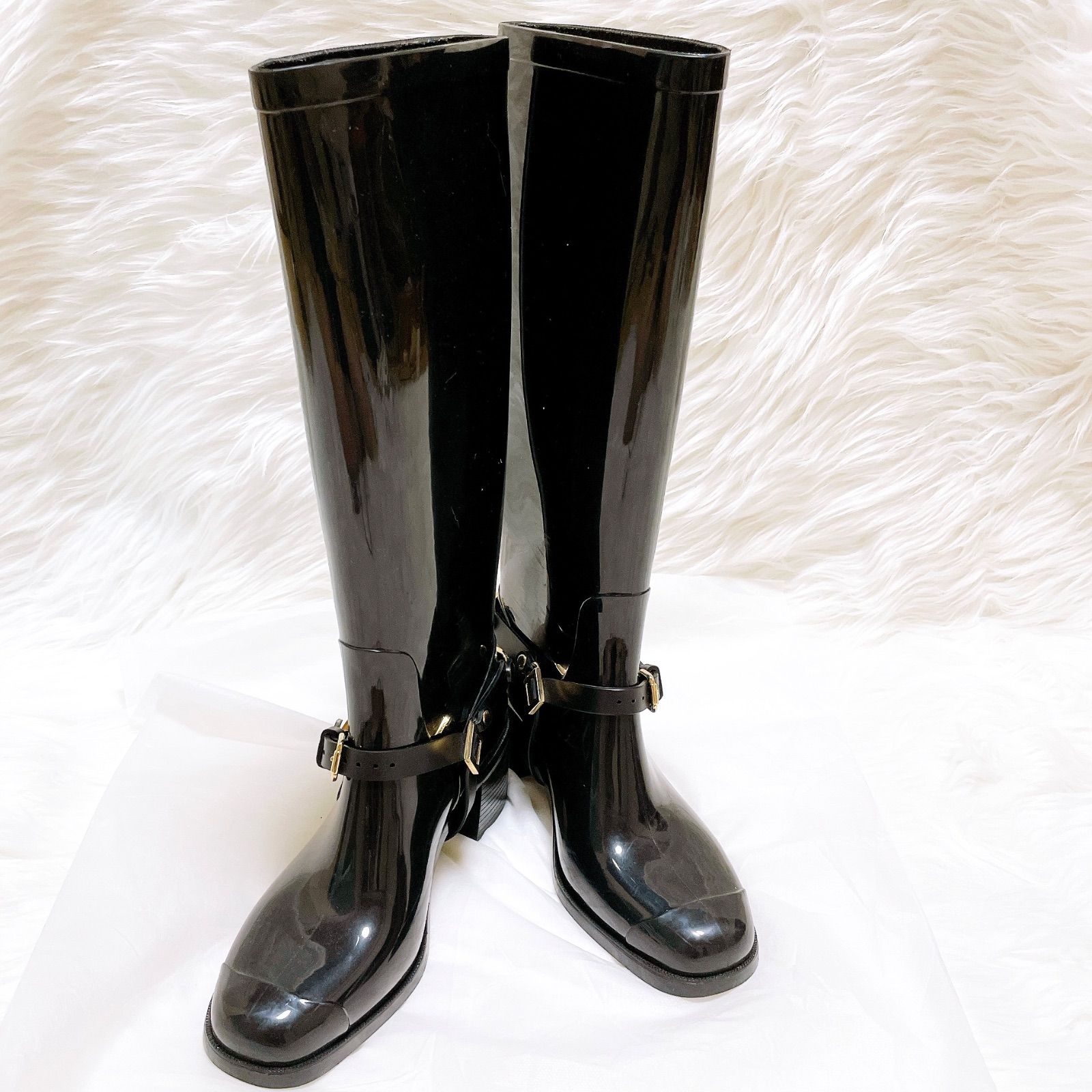 ✨極希少✨　JIMMY CHOO 　レインブーツ　ロング　ブラック長靴　38 ✨極希少✨ JIMMY CHOO レインブーツ ロング ブラック長靴 38 ⭐︎極美品