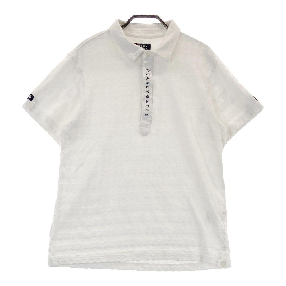 サイズ 6 PEARLY GATES パーリーゲイツ 2025年モデル 半袖ポロシャツ 千鳥柄 ホワイト系 240101435760 ゴルフウェア メンズ ストスト