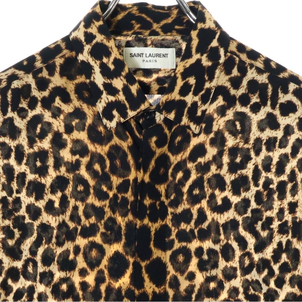 SAINT LAURENT PARIS (サンローランパリ) レオパード シルク 長袖  