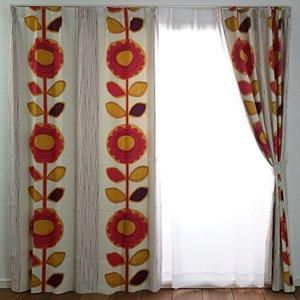 【新品・3営業日で発送】スミノエ V1211／100X135 ドレープカーテン サンフラワー(100×135cm／ピンク)