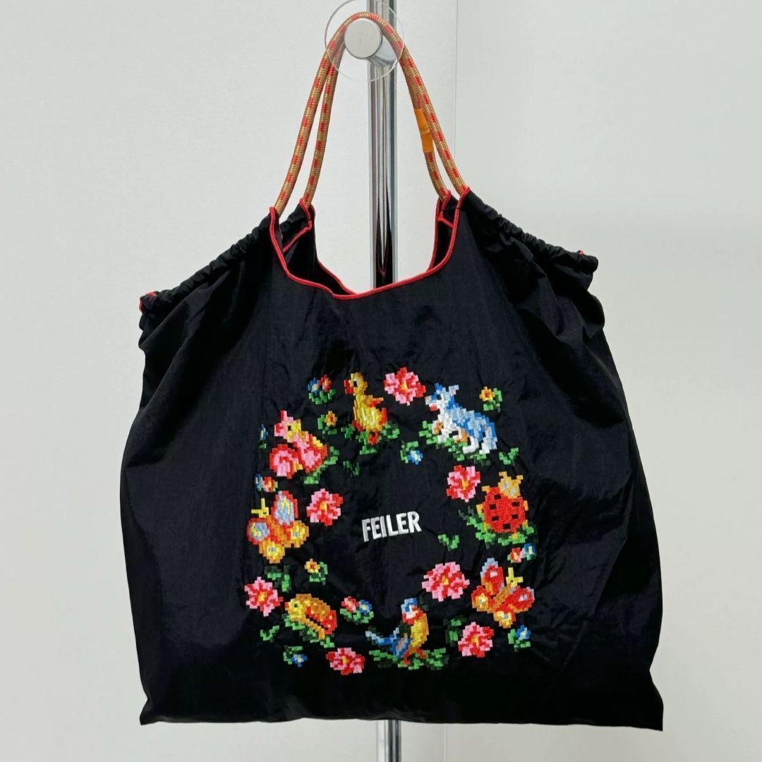 新品 ボールアンドチェーン アヒル 刺繍エコバッグ Lサイズ