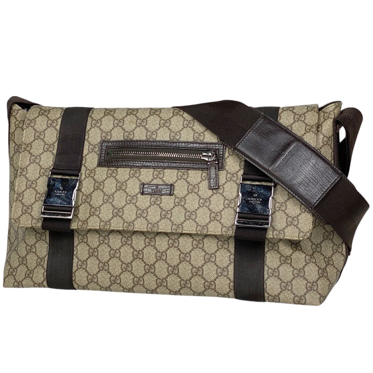 グッチ GUCCI GG柄 ショルダーバッグ メッセンジャーバッグ 斜め掛け ショルダーバッグ コーティングキャンバス ベージュ ブラウン 122374 レディース