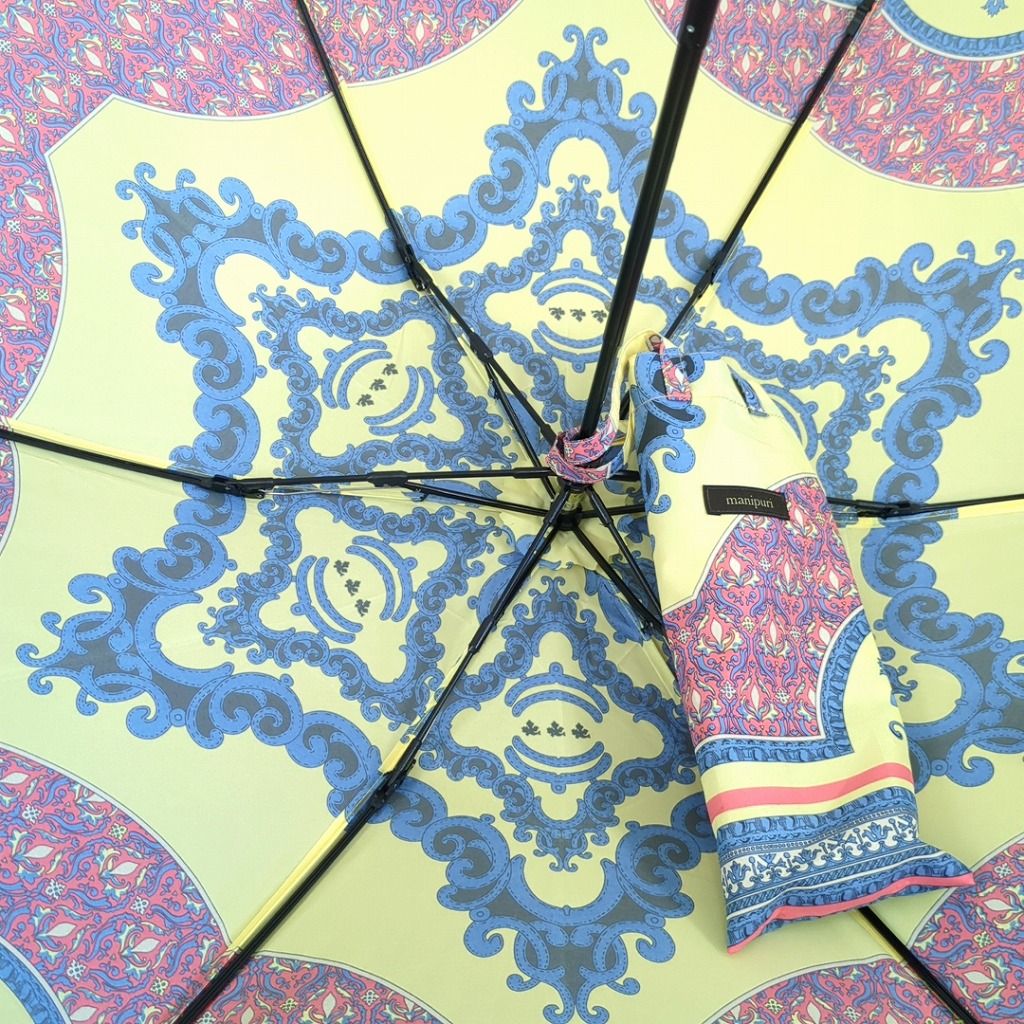 新品未使用★manipuri／マニプリ ペイズリー柄 長傘 Manipuri マニプリ 折りたたみ 傘 晴雨兼用 ペイズリー柄