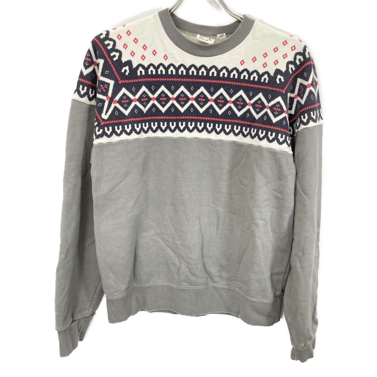 TCB JEANS-CO. ティーシービージーンズ ×xxdevelopment Sure s Snow pattern ｸﾞﾚｰ 雪柄 ｽｳｪｯﾄﾌﾟﾙｵｰﾊﾞｰ M