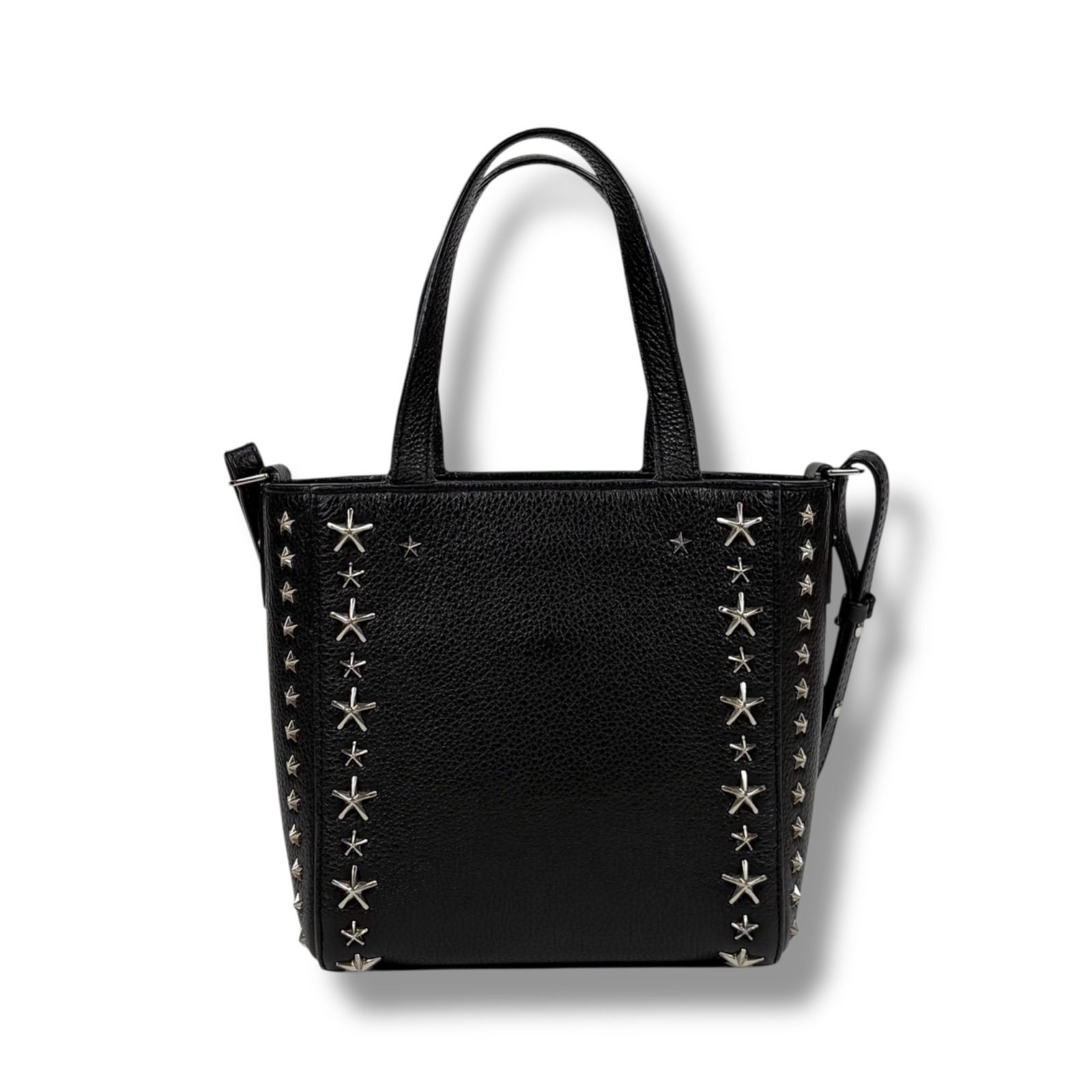 ★JIMMY CHOO スタッズ ミニトートバッグ2WAY 保存袋付き JIMMY CHOO スタースタッズ 2WAY ミニトート 関税送料込 (Jimmy