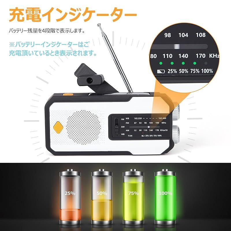 新品】 Litake 多機能防災ラジオ LEDライト ソーラーラジオ 2000mAh AM/FM SOS USB充電 スマホ充電 手回し 懐中電灯  防水 非常用 ランタン 防災グッズ 台風 地震 停電対策 コンパクト - メルカリ