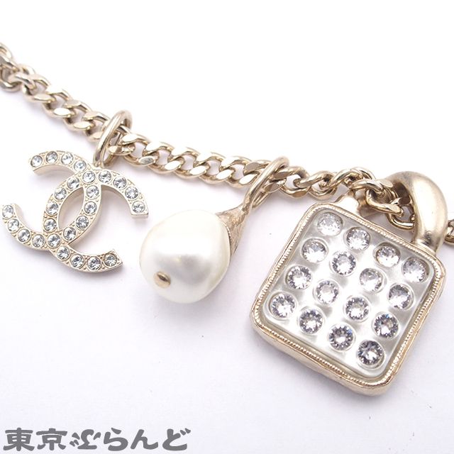 【CHANEL】三連ネックレス【コスチュームパール】 シャネル CHANEL 3モチーフ ロング ネックレス ライトゴールド
