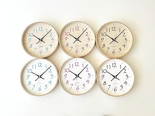 ライトブルー KATOMOKU plywood clock 20 電波時計 スイープ（連続秒針