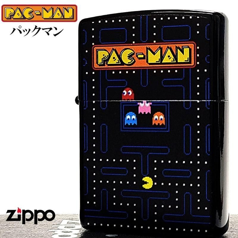ZIPPO ライター パックマン ゲーム ジッポ PAC-MAN ナムコ 両面加工 namco ファミコン マットブラック 艶消し おしゃれ メンズ レディース かわいい ギフト プレゼント