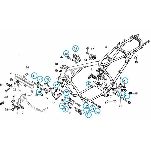 ホンダ 純正 CBX400F CBX550F CBR400F エンジンハンガーボルトフルセット エンジン回り オーバーホール メンテナンス 予備