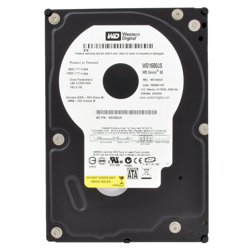 Western Digital 160GB WD1600JS 7200RPM 8MB SATA II 3.5 インチ